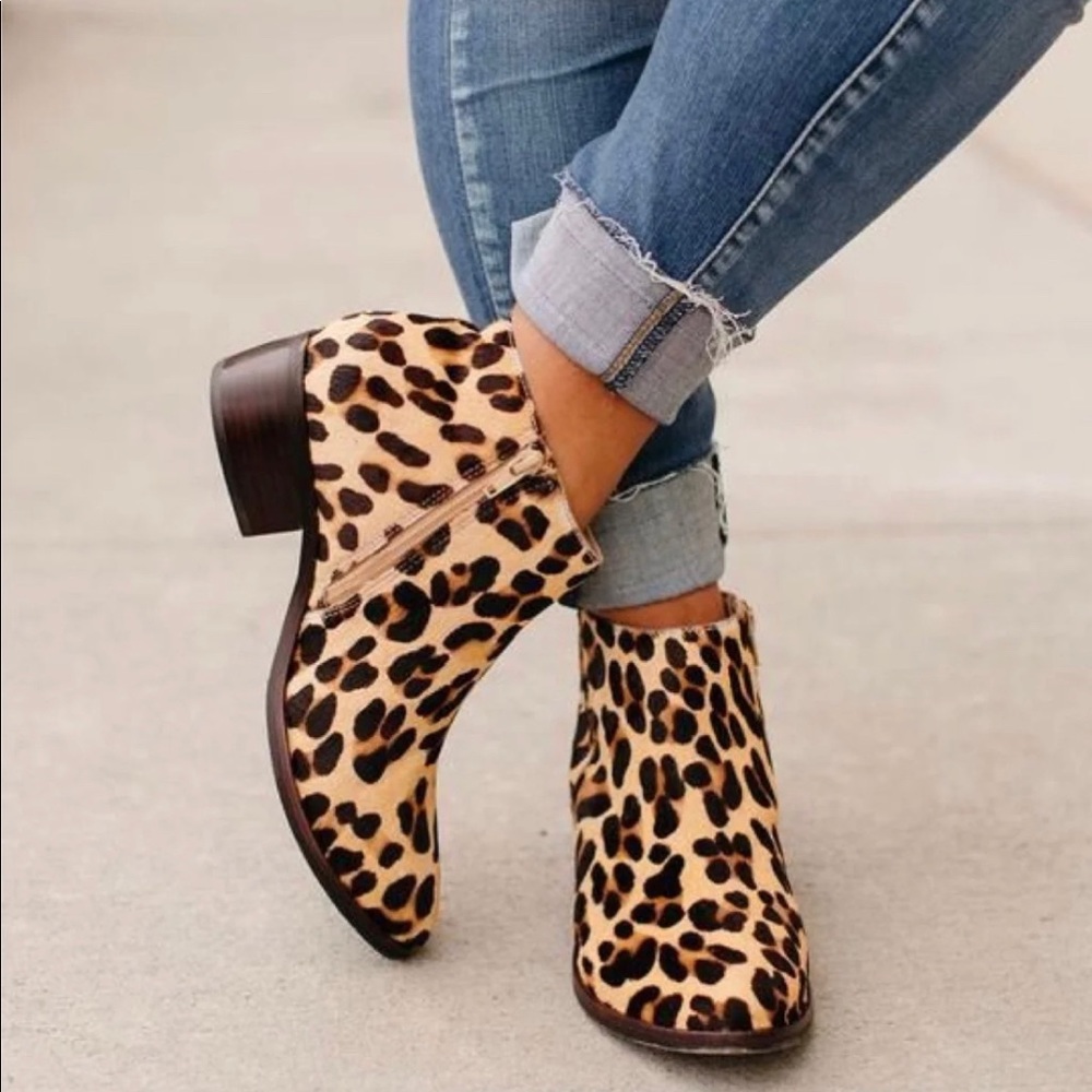 MATISSE 8.5 CHEETAH HEEL REAL FUR Booties